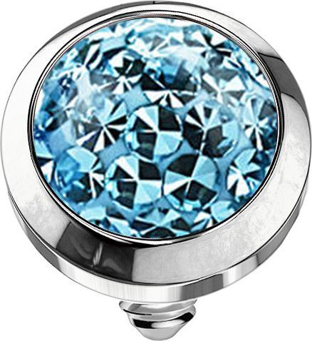 Star Piercing Dermal Anchor Kristall Kuppel aqua Epoxy Schutzschicht (ohne Messing, Chirurgenstahl 316L)