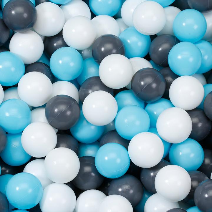 Actual product image Knorrtoys Ball pool soft square - "Grey white stars" - 100 balls cream/grey/lightblue