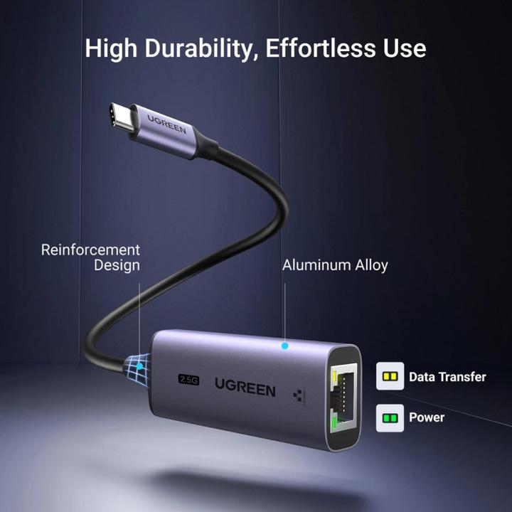 Actual product image Ugreen Ethernet Adapter CM648, RJ45, USB, Grau (USB)
