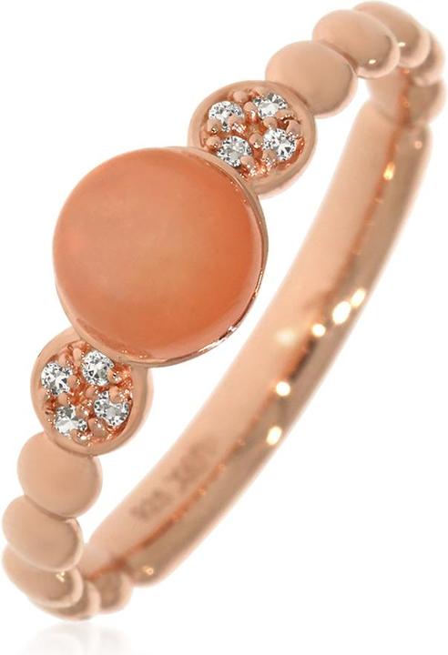 Produktbild Xen Ring mit Peach Mondstein und Weisstopase ca. 0,95 ct. rosévergoldet (52, 925 Silber)