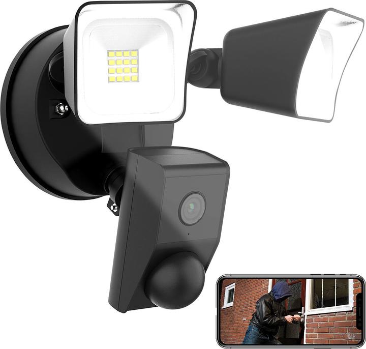Actual product image VisorTech Set of 2 2K camera, 2 LED spotlights (2304 x 1296 Pixels)