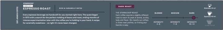 Produktbild Starbucks Decaffeinated Espresso Roast by Nespresso Dark Roast (10 x Port.)
