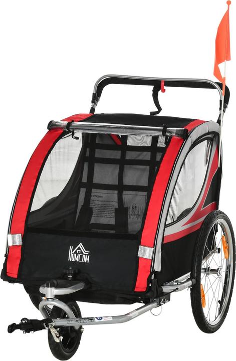 Image du produit Homcom Remorque de vélo pour enfants avec sac de rangement