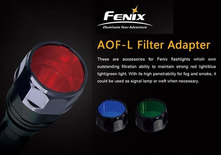 Actual product image Fenix Universal Red Filter AOF-L for E40, E50, LD41, TK22, PD40, RC20, FD41