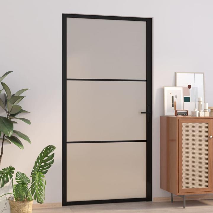 Produktbild Diverse Hardware Innentür 102,5x201,5 cm Schwarz Mattglas und Aluminium