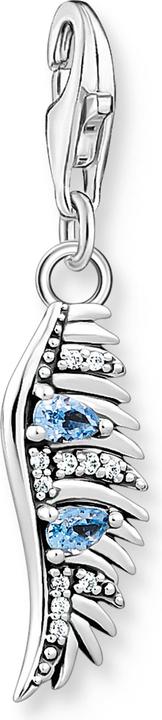 Produktbild Thomas Sabo Charm-Anhänger Phönix Feder mit Blauen Steinen Silber (925er Silber)