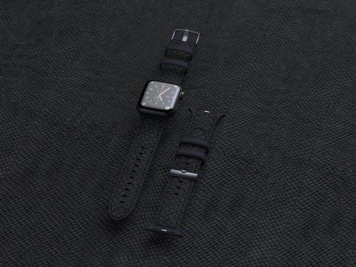 Image du produit Njord Bracelet en cuir de saumon Vindur Watch Strap for Apple Watch 44/45mm (45 mm, Cuir végétalien, Fermeture en acier inoxydable, Cuir de saumon)