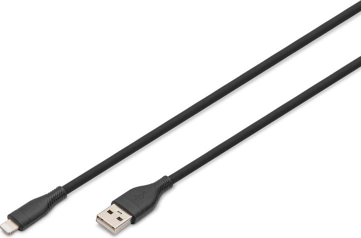 Immagine prodotto Digitus Cavo di collegamento in silicone Lightning, USB-A - Lightning 0,5 m, nero (0.50 m, USB 2.0)