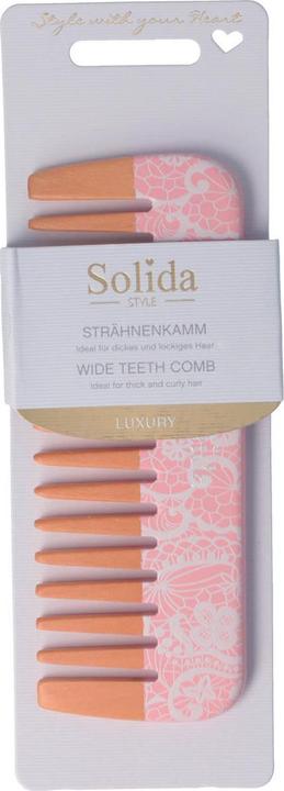 Image du produit Solida Bouleau FSC Peigne de coiffure pointe rose