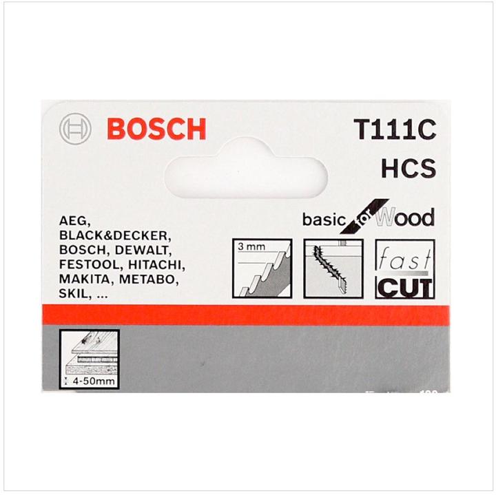 Immagine prodotto Bosch Professional Zubehör Lama per seghetto alternativo T 111 C Basic per legno, confezione da 5 pz.