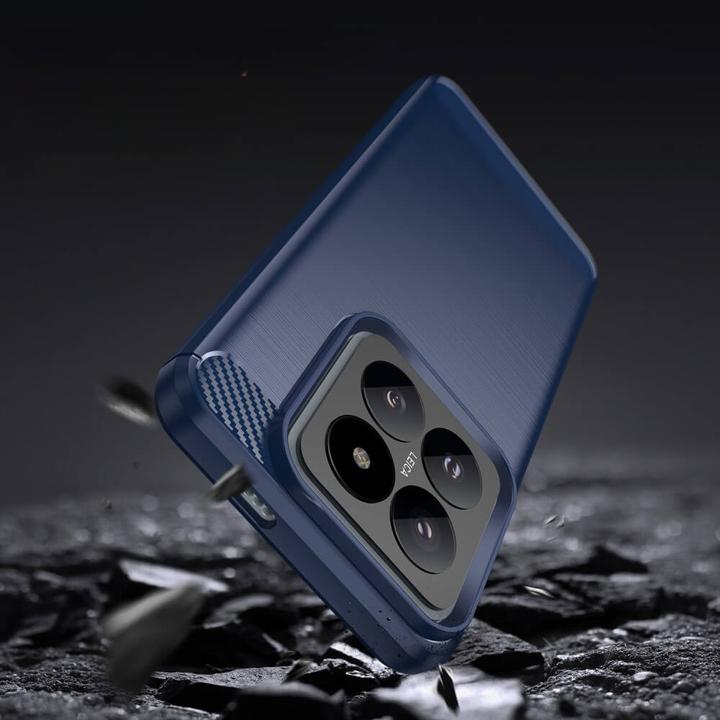 Produktbild Cover-Discount Xiaomi 14 Pro - Metall Carbon Look Hülle blau (Xiaomi 14 Pro)
