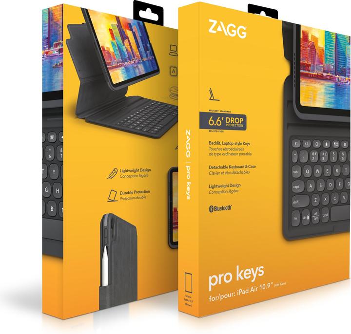 Immagine prodotto Zagg Pro Keys (CH, iPad Pro 11 2018 (1. Gen), iPad Air 2020 (4. Gen), iPad Air 2022 (5a generazione))