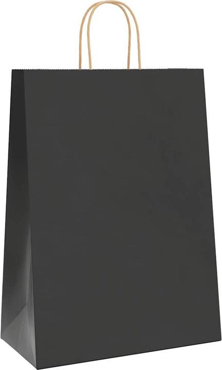 Produktbild VidaXL Kraftpapiertüten 50 Stk. mit Henkel Schwarz 32x17x44 cm Papiertüte (Geschenktüte, 50 x)