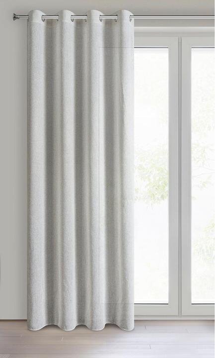 Actual product image Eurofirany ABBY curtain with mesh structure and bouclé, natural colour, copper, 140 x 270 cm, eyelets/circles (140 x 270 cm)