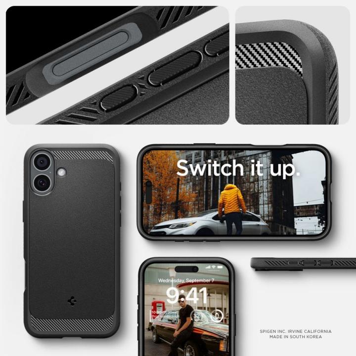 Image du produit Spigen Étui Rugged Armor Mag Magsafe pour iPhone 16 Plus 6,7" noir mat (Apple iPhone 16 Plus)