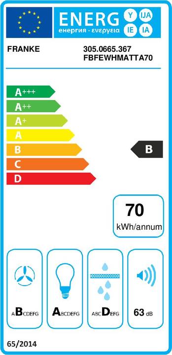 Energy Label Franke 305.0665.367 (Wall hood)
