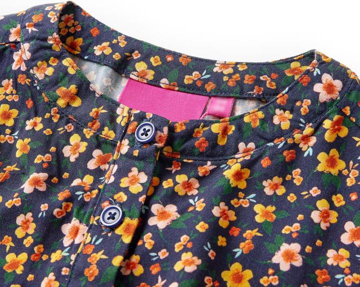 Produktbild VidaXL Kinderkleid mit Langen Ärmeln Marineblau 116,Material: 100 (116)