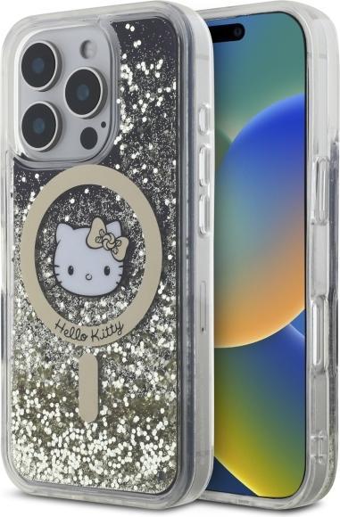 Image du produit Hello Kitty HKHMP16LLGDIK iPhone 16 Pro 6.3" czarny złoty/black gold hardcase Liquid Glitter Fever (Apple iPhone 16 Pro)