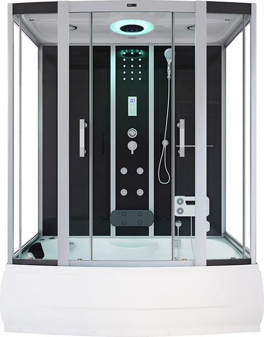 Produktbild Home Deluxe Dampfdusche mit Whirlpoolfunktion und LED-Beleuchtung YARU BLACK - 170x90x220 cm