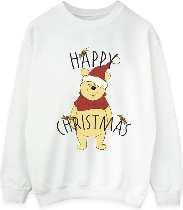 Actual product image Disney Mens Winnie The Pooh Happy Christmas Holly Sweatshirt (5XL)