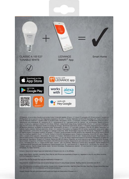 Produktbild Ledvance Smart+ Wifi Classic (E27, 14 W, 1521 lm, 3 x, F)