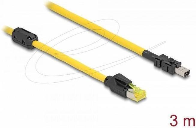 Actual product image Delock Kabel RJ45 Stecker Cat.6 zu Mini I/O 8 Pin D-Form Typ (S/UTP, CAT6, 3 m)