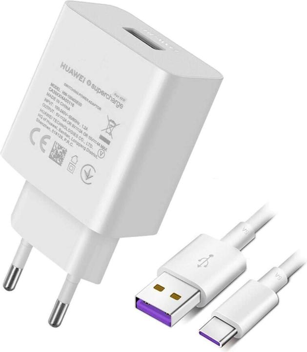 Actual product image Huawei HW-100400E00 Super Charge USB Power Adapter + USB-C Cable (40 W)