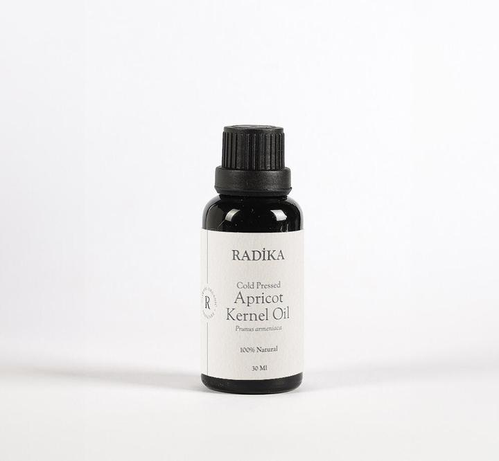 Actual product image Radika Apricot kernel oil, cold-pressed, 100% pure, organic, natural, 30 ml (Body oil, 30 ml)