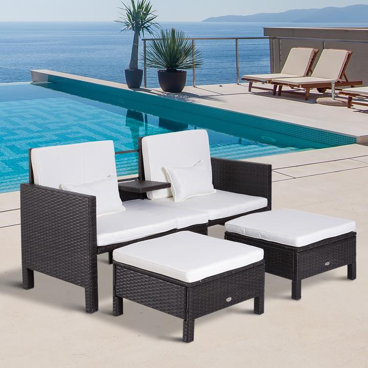 Produktbild Outsunny Rattan-Sitzgruppe als 3-teiliges Set