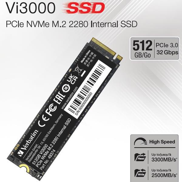Actual product image Verbatim Vi3000 (512 GB, M.2 2280)