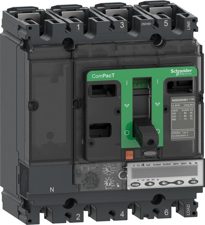 Produktbild Schneider Electric C10V36M080 Kompaktleistungsschalter ComPacT NSX100HB1