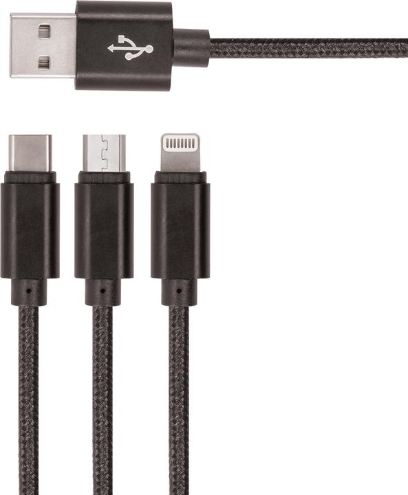 Immagine prodotto Setty 3in1 USB nylon cable black R