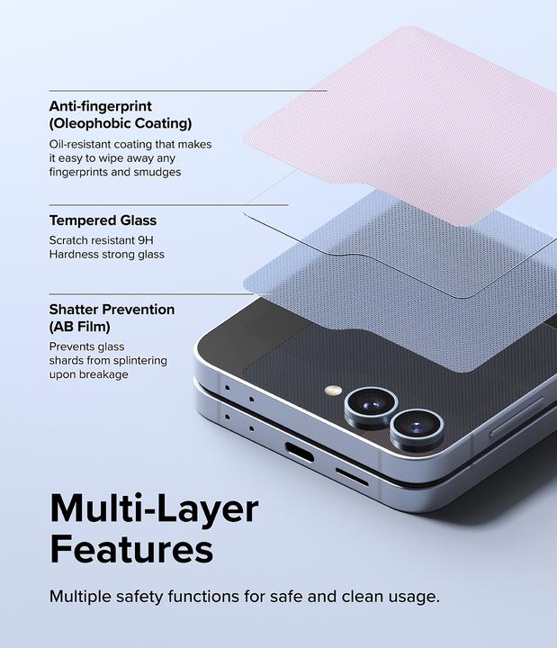 Actual product image Ringke Screen Protector for Galaxy Z Flip 6 COVER DISPLAY PROTECTOR GLASS 2 pack (2 Piece, Samsung Galaxy Z Flip6)