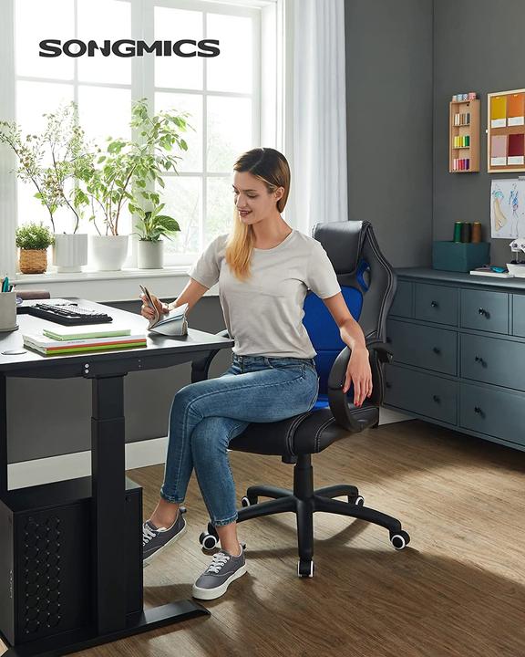 Produktbild Songmics Gaming Stuhl Schwarz Blau
