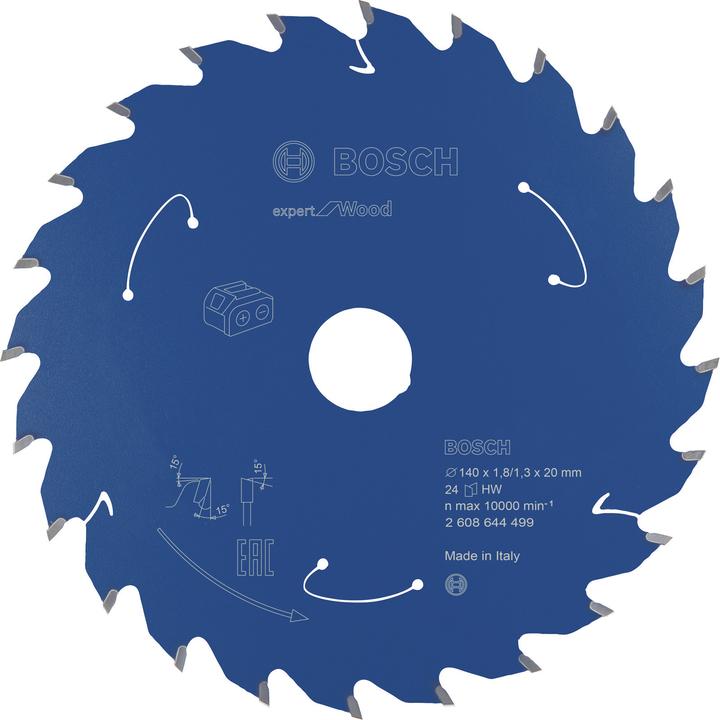 Bosch Professional Zubehör Akku-Kreissägeblatt Expert for Wood, 140 x 1,8/1,3 x 20, 24 Zähne