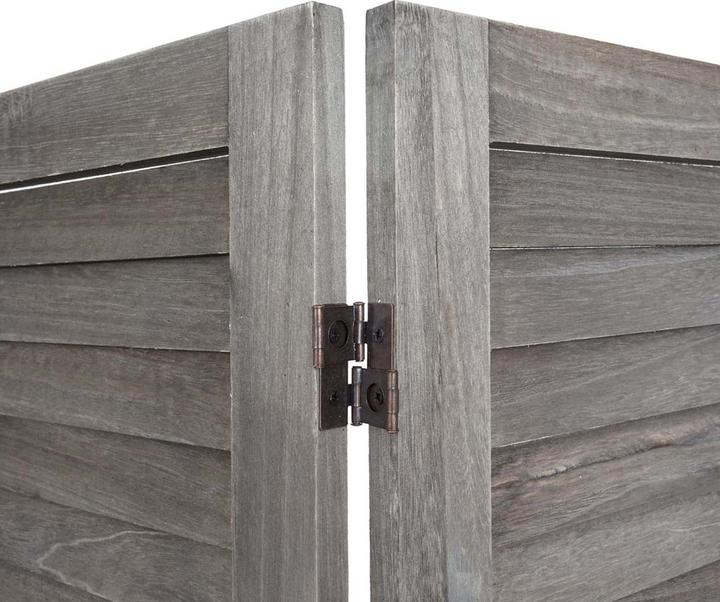 Image du produit Mendler Paravent HWC-G30, Cloison de séparation visuelle, Shabby-Look 170x162cm - gris-brun