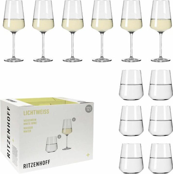 Produktbild Ritzenhoff 12er-Set LICHTWEISS JULIE 6 x Weissweinglas 6 x Wasserglas (40 cl, 1 Gläser, Weissweingläser)