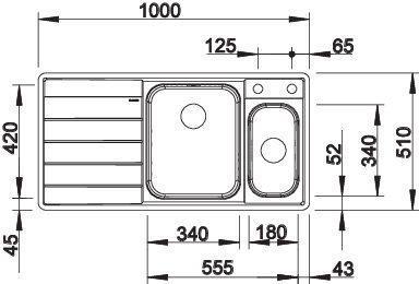 Actual product image Blanco Axis III 6 S-IF (Top-mounted sink, 51 cm, 100 cm)