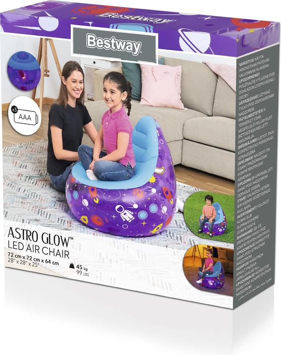 Actual product image Bestway Astro Glow LED Kids Inflatable Air Chair