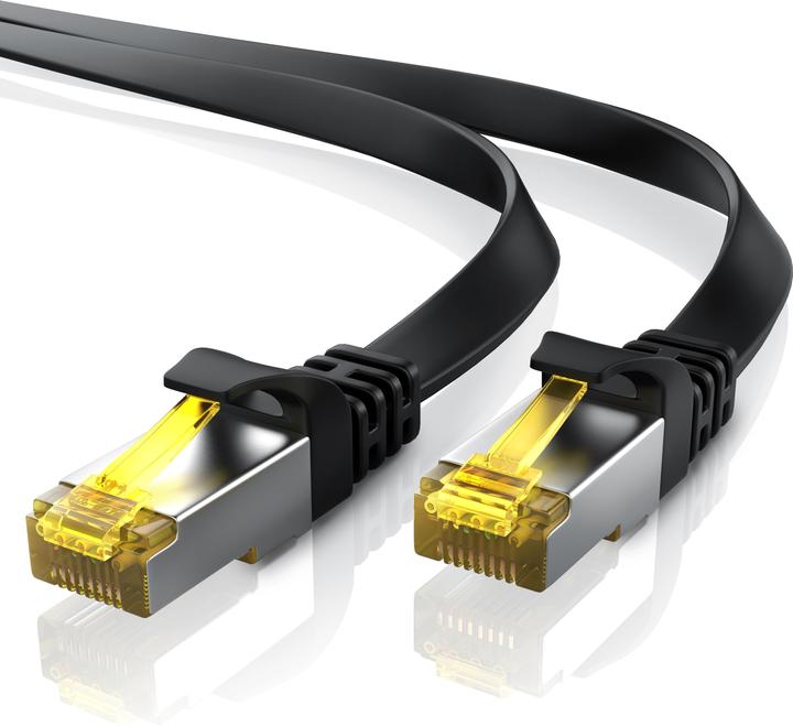 Primewire CAT.7 network cable flat - Ethernet Gigabit Lan cable RJ45 - patch cable - comp. CAT.5 CAT.6 CAT.8 (U/FTP, CAT7, 30 m)