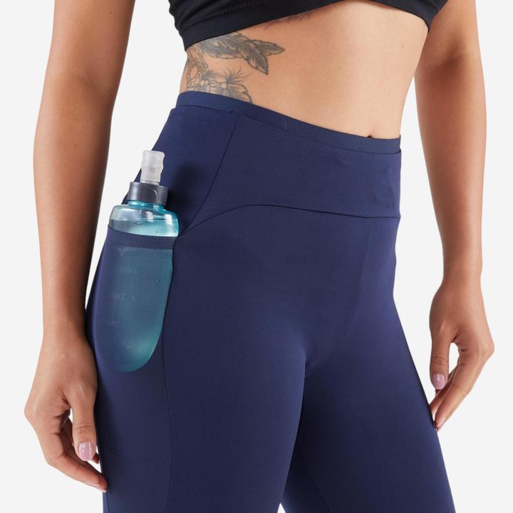 Actual product image Kiprun Lauftights 3/4 Damen atmungsaktiv - Run 500 Comfort marineblau (W33/L31)