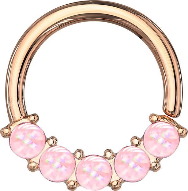 Immagine prodotto Star Piercing Anello Micro Piercing rosegold anteriore cinque pietre epossidiche rosa (Acciaio chirurgico 316L, senza ottone)
