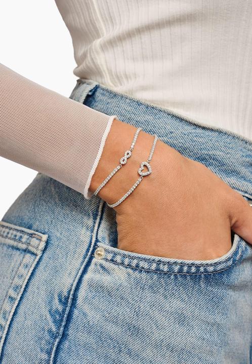 Produktbild Thomas Sabo Tennisarmband Infinity mit weissen Steinen Silber (19 cm, Recyceltes 925 Silber)