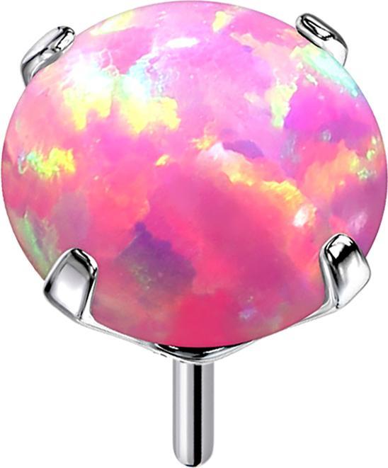 Produktbild Star Piercing Threadless silber mit Opal pink gefasst (ohne Messing, Titan G23)