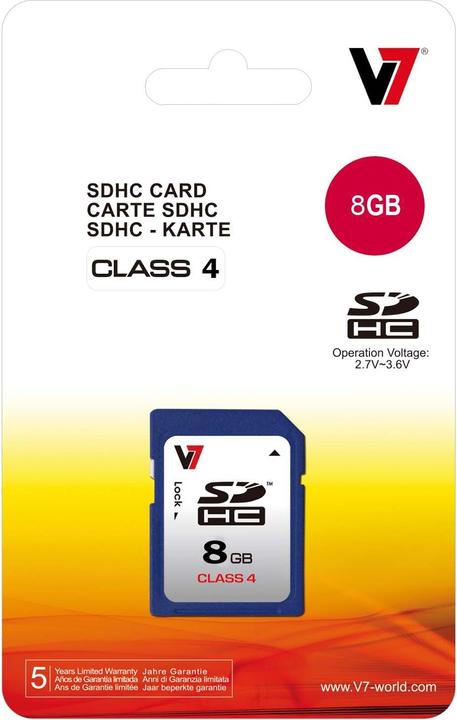 Produktbild V7 Sdhc 8gb (8 GB, SDHC)