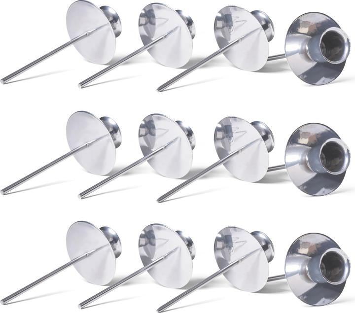 Produktbild Novaliv 12x Kerzenpick mit Kerzenteller Adventskranz SILBER Kerzenpick zum Stecken Kerzenhalter für