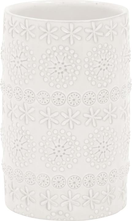 Actual product image spirella Toothbrush Mug Relief White, Porcelain (7 x 11.5 cm)