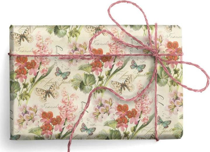 Kartos Geschenkpapier Blumen und Schmetterlinge (Geschenkpapier, 1 x)