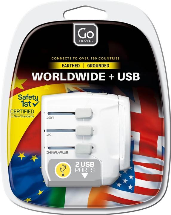 Immagine prodotto Go Travel Adattatore mondiale + USB con messa a terra