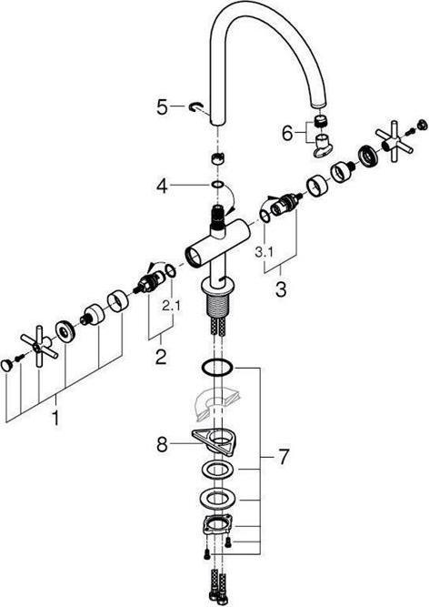 Produktbild Grohe Zweigriff-Spültischbatterie ATRIO 1/2" C-Auslauf su-st